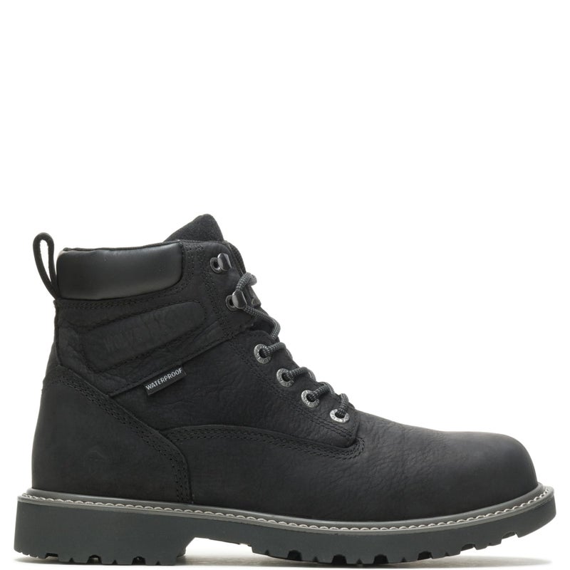 Wolverine Men's Floorhand Waterproof Steeltoe 6" Work Boot, Black, 8EW - Image 1